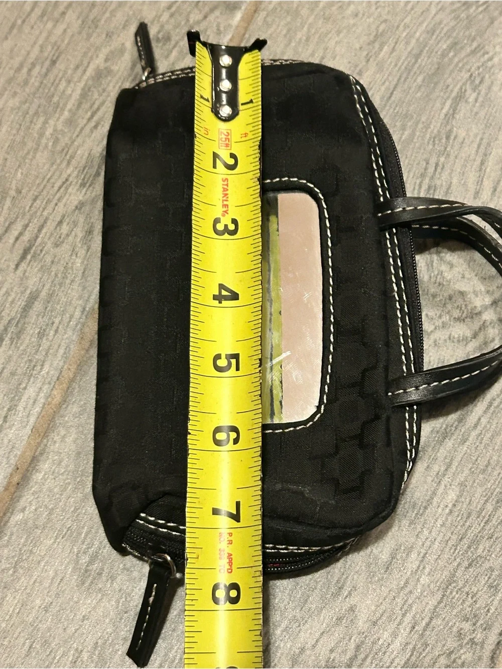 Nine West Black Mini Cosmetic Case with mirror Logo Plate